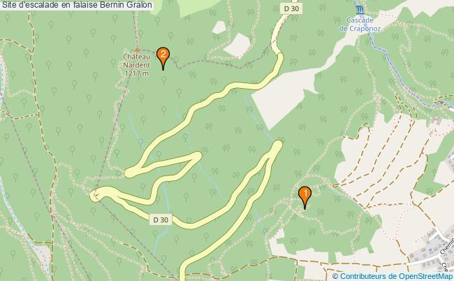 plan Site d'escalade en falaise Bernin : 2 équipements