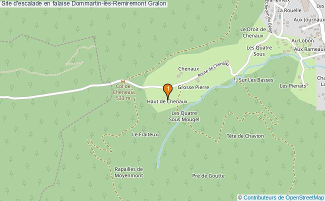 plan Site d'escalade en falaise Dommartin-lès-Remiremont : 1 équipements