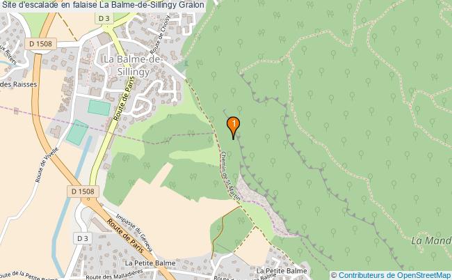 plan Site d'escalade en falaise La Balme-de-Sillingy : 1 équipements