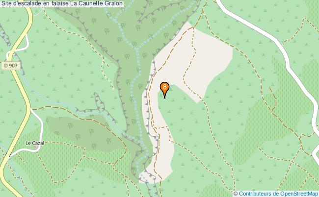 plan Site d'escalade en falaise La Caunette : 8 équipements