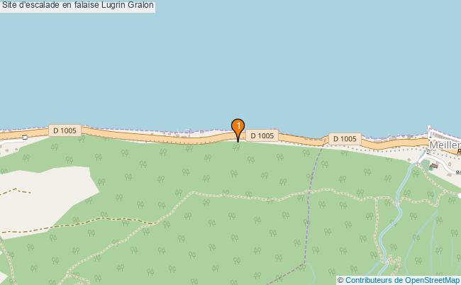 plan Site d'escalade en falaise Lugrin : 1 équipements