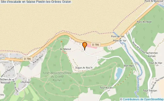 plan Site d'escalade en falaise Plestin-les-Grèves : 1 équipements