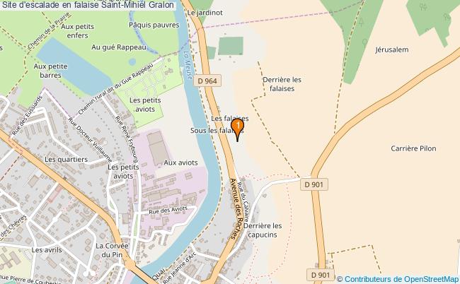 plan Site d'escalade en falaise Saint-Mihiel : 1 équipements