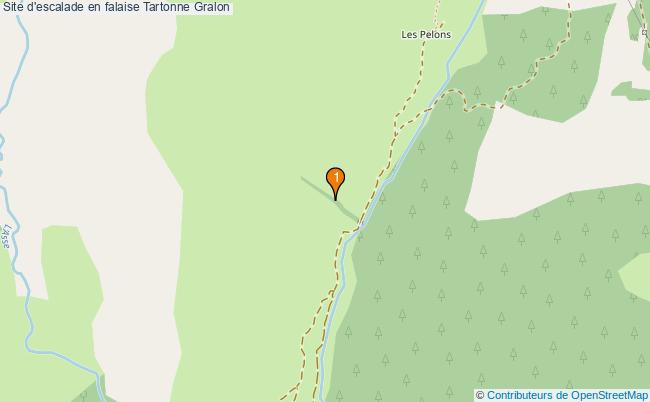 plan Site d'escalade en falaise Tartonne : 1 équipements