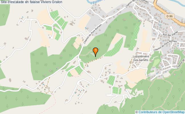 plan Site d'escalade en falaise Viviers : 1 équipements