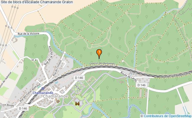 plan Site de blocs d'escalade Chamarande : 1 équipements