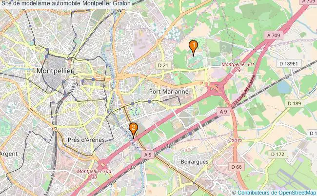 plan Site de modélisme automobile Montpellier : 2 équipements