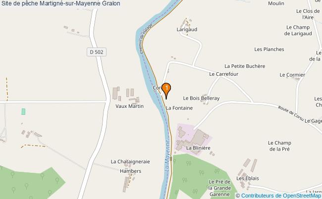 plan Site de pêche Martigné-sur-Mayenne : 1 équipements