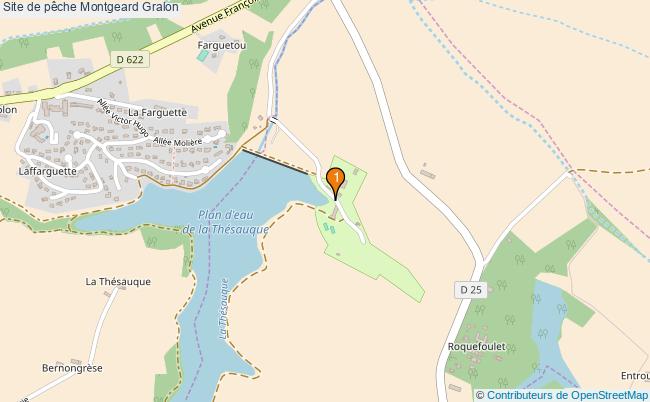 plan Site de pêche Montgeard : 1 équipements