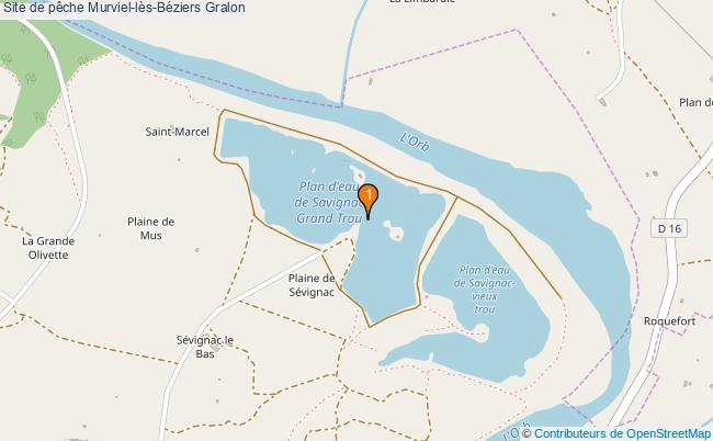 plan Site de pêche Murviel-lès-Béziers : 1 équipements
