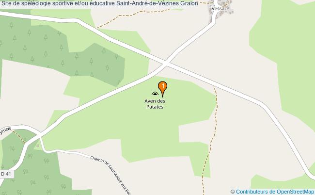plan Site de spéléologie sportive et/ou éducative Saint-André-de-Vézines : 1 équipements