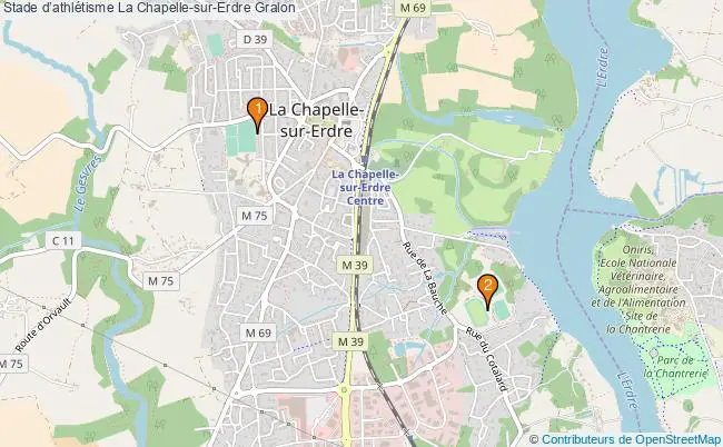 plan Stade dathlétisme La Chapelle-sur-Erdre : 2 équipements