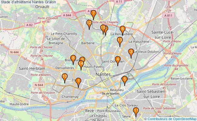 plan Stade dathlétisme Nantes : 15 équipements