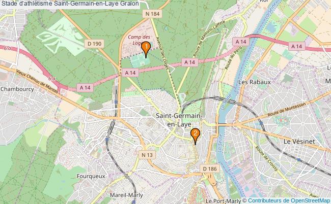 plan Stade dathlétisme Saint-Germain-en-Laye : 2 équipements