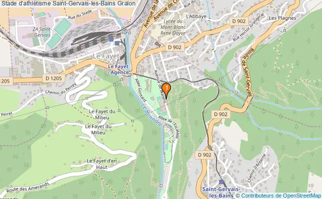 plan Stade dathlétisme Saint-Gervais-les-Bains : 1 équipements