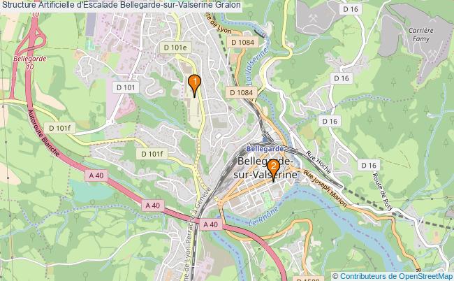 plan Structure Artificielle d'Escalade Bellegarde-sur-Valserine : 2 équipements