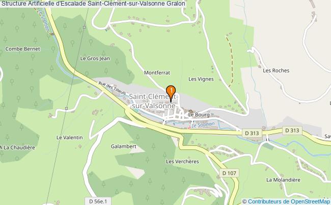 plan Structure Artificielle d'Escalade Saint-Clément-sur-Valsonne : 1 équipements