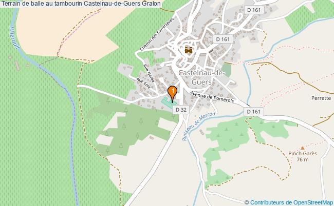 plan Terrain de balle au tambourin Castelnau-de-Guers : 1 équipements