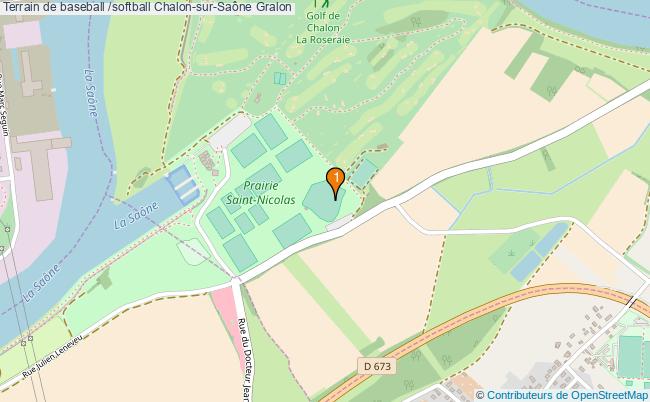 plan Terrain de baseball /softball Chalon-sur-Saône : 1 équipements