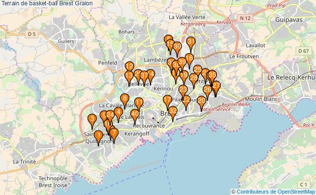 plan Terrain de basket-ball Brest : 40 équipements