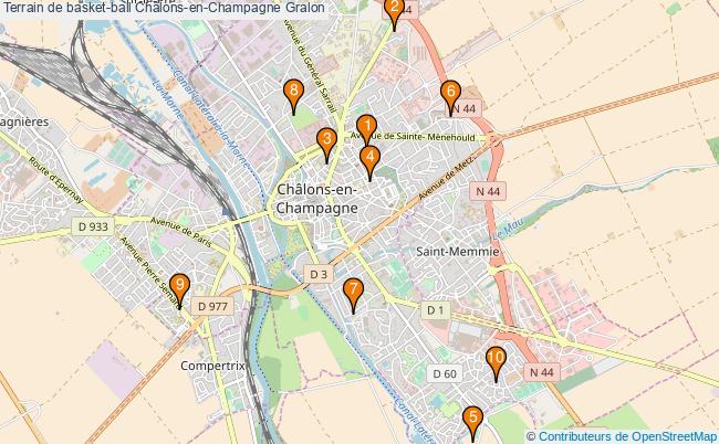 plan Terrain de basket-ball Châlons-en-Champagne : 10 équipements