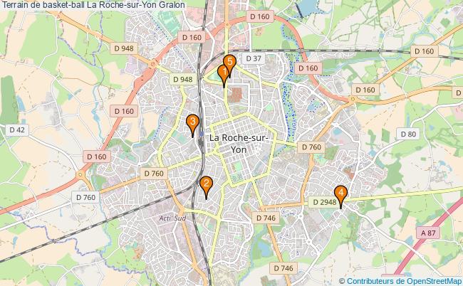 plan Terrain de basket-ball La Roche-sur-Yon : 5 équipements