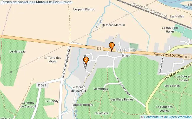 plan Terrain de basket-ball Mareuil-le-Port : 2 équipements