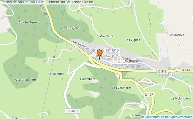 plan Terrain de basket-ball Saint-Clément-sur-Valsonne : 1 équipements