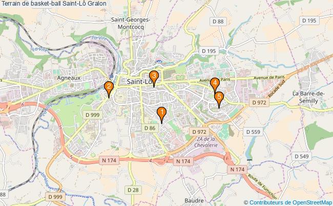 plan Terrain de basket-ball Saint-Lô : 5 équipements