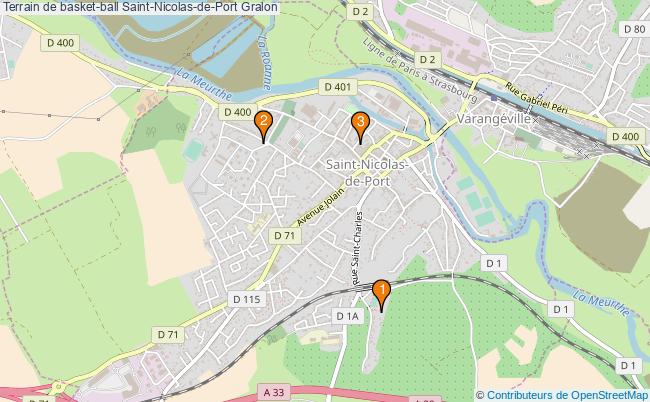 plan Terrain de basket-ball Saint-Nicolas-de-Port : 3 équipements