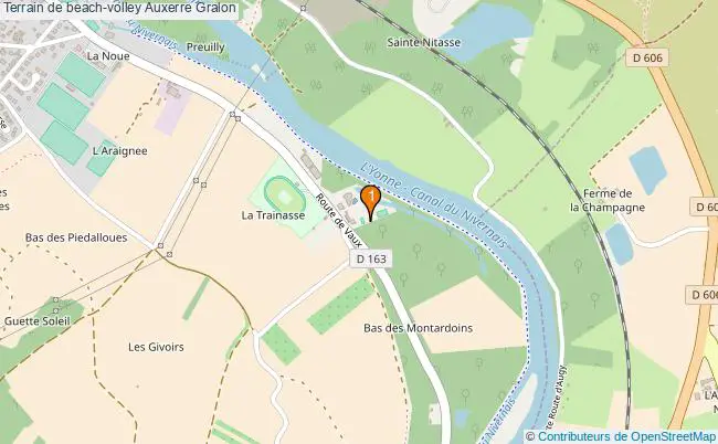plan Terrain de beach-volley Auxerre : 1 équipements