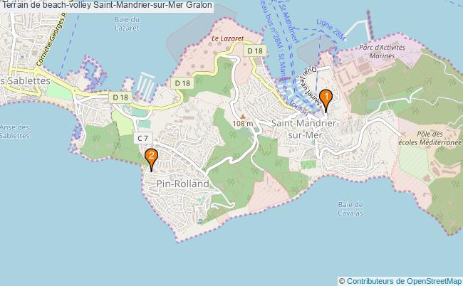 plan Terrain de beach-volley Saint-Mandrier-sur-Mer : 2 équipements