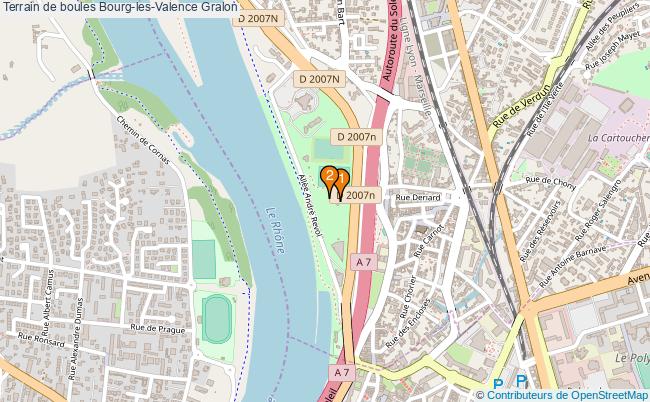 plan Terrain de boules Bourg-les-Valence : 2 équipements