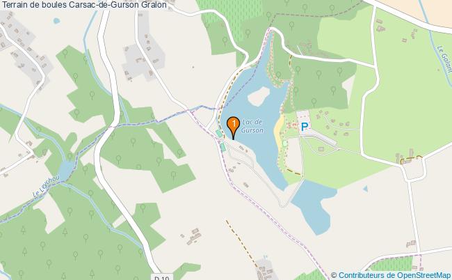 plan Terrain de boules Carsac-de-Gurson : 1 équipements