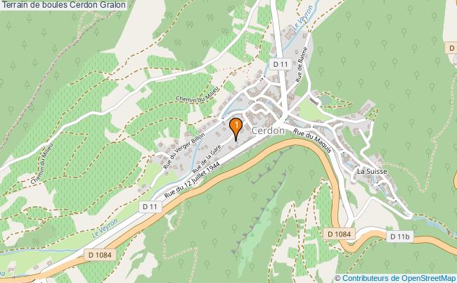 plan Terrain de boules Cerdon : 1 équipements