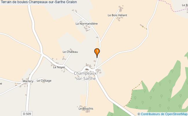 plan Terrain de boules Champeaux-sur-Sarthe : 1 équipements
