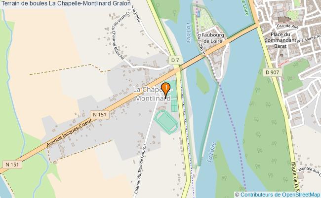 plan Terrain de boules La Chapelle-Montlinard : 1 équipements