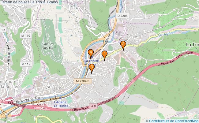 plan Terrain de boules La Trinité : 4 équipements