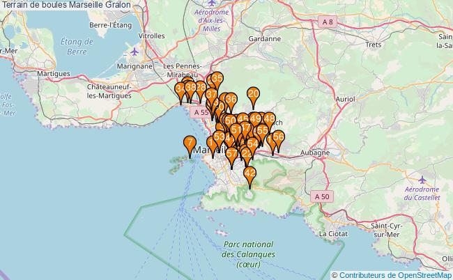 plan Terrain de boules Marseille : 57 équipements