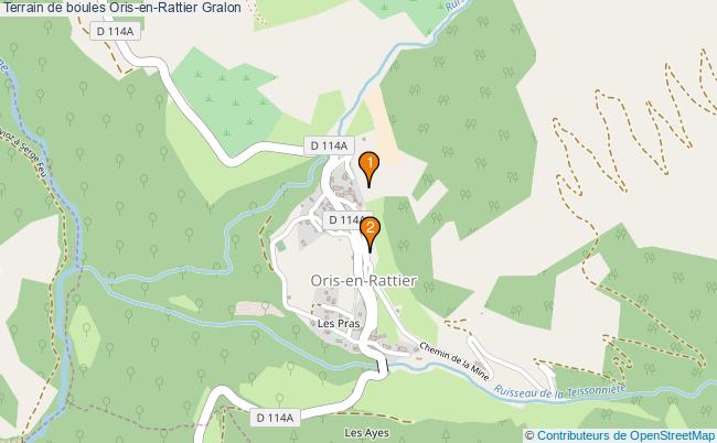 plan Terrain de boules Oris-en-Rattier : 2 équipements