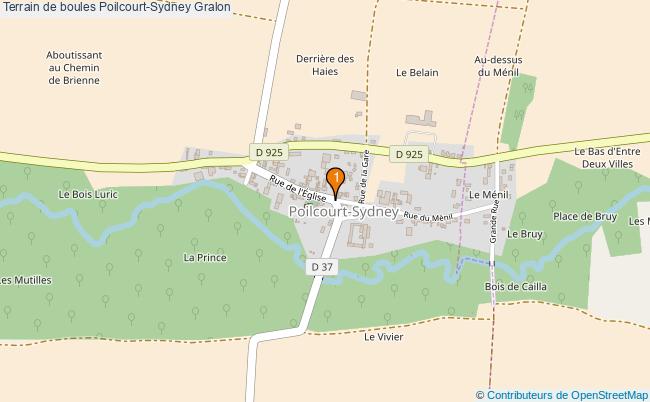 plan Terrain de boules Poilcourt-Sydney : 1 équipements