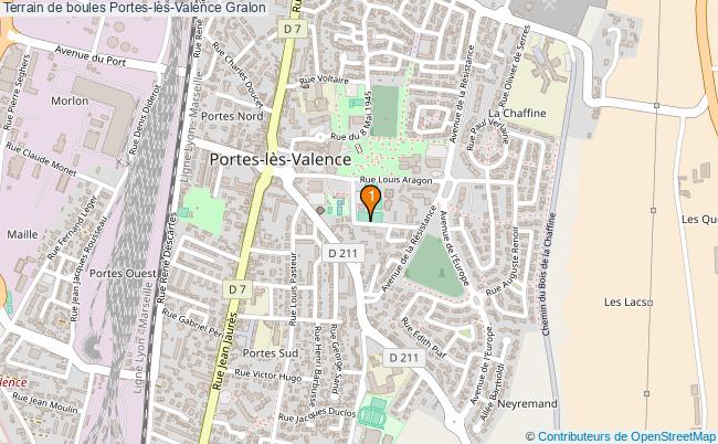 plan Terrain de boules Portes-lès-Valence : 1 équipements