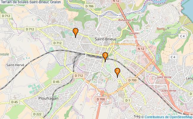 plan Terrain de boules Saint-Brieuc : 3 équipements