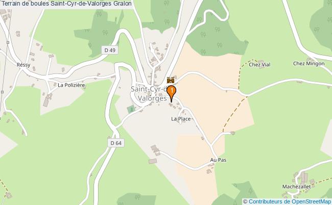 plan Terrain de boules Saint-Cyr-de-Valorges : 1 équipements