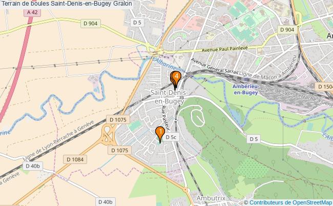 plan Terrain de boules Saint-Denis-en-Bugey : 4 équipements