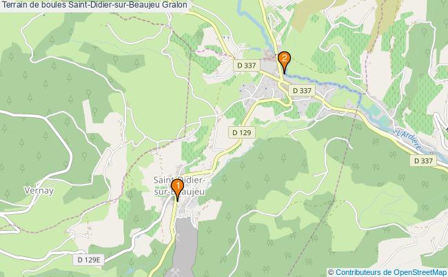 plan Terrain de boules Saint-Didier-sur-Beaujeu : 2 équipements
