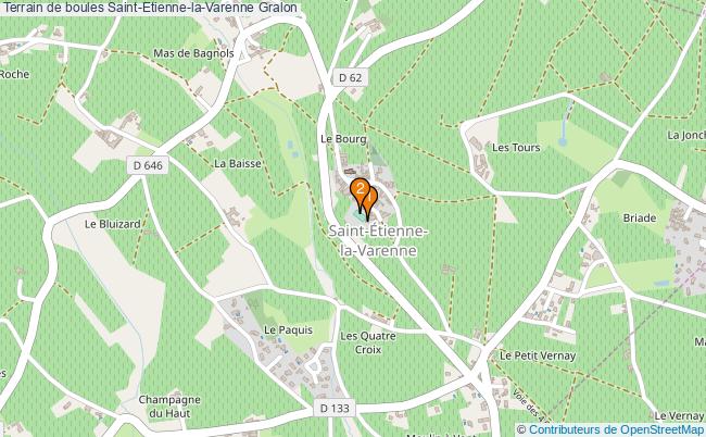 plan Terrain de boules Saint-Etienne-la-Varenne : 2 équipements