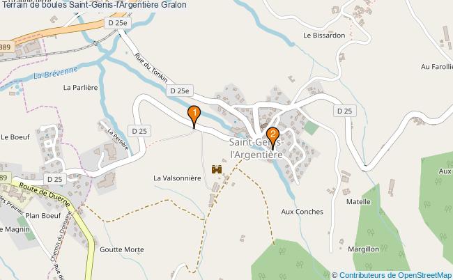 plan Terrain de boules Saint-Genis-l'Argentière : 2 équipements