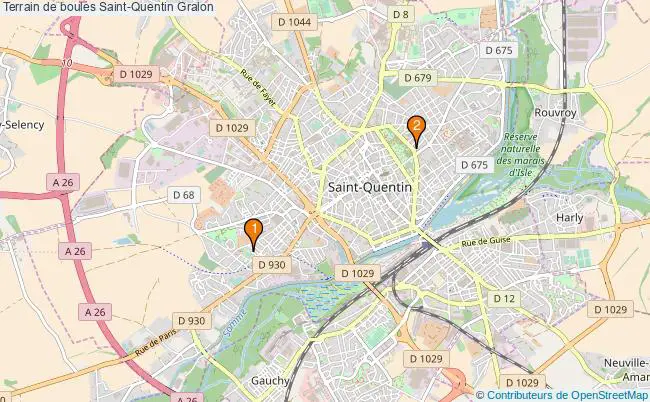 plan Terrain de boules Saint-Quentin : 2 équipements