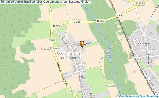 plan Terrain de boules traditionnelles Courdimanche-sur-Essonne : 1 équipements